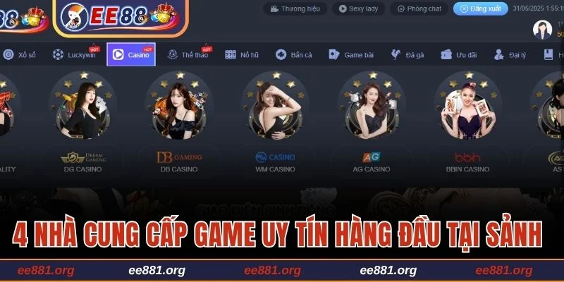 4 nhà cung cấp game uy tín hàng đầu tại sảnh