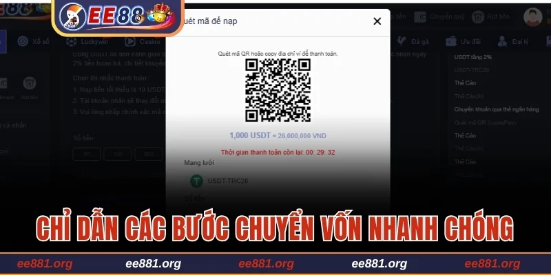 Chỉ dẫn các bước chuyển vốn nhanh chóng