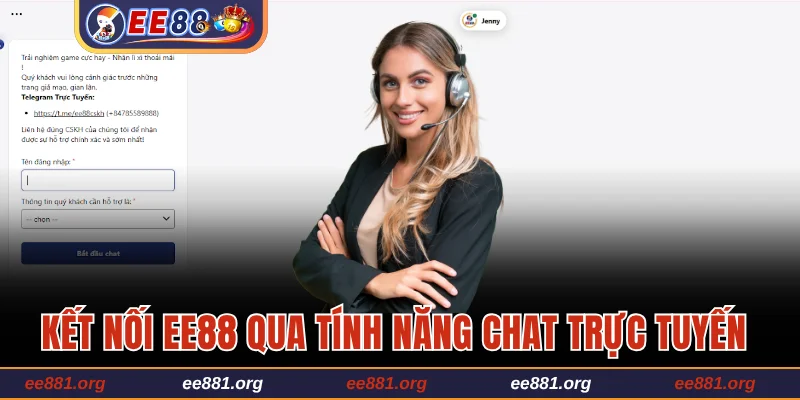 Kết nối nhà cái EE88 qua tính năng chat trực tuyến