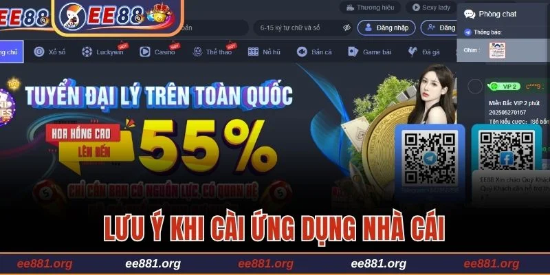 Những điều cần lưu ý khi cài ứng dụng nhà cái
